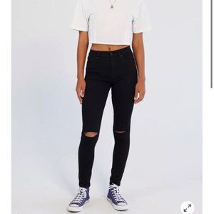 Urban Outfitters BDG Twig Ripped High-Waisted Skinny Jeans Black
